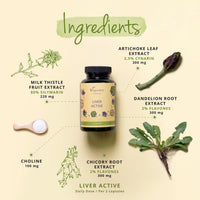 Liver Support Supplements Vegavero® | with Artichoke, Chicory & Choline | Natural Liver Cleanse Detox and Repair | NO Additives | 120 Vegan Capsules