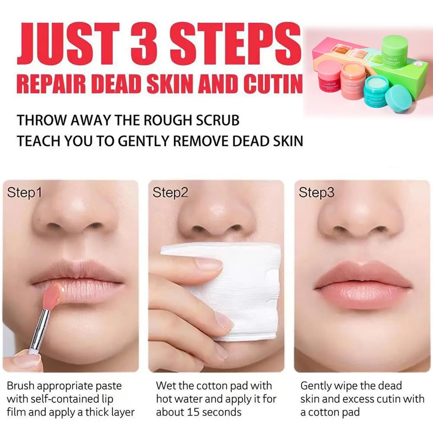 Lip Balm Lip Sleeping Mask Set 4PCS Fruit Moisturizing Lip Mask For Dry Lips Chapped Cracked Dry Lips,Hydrating Lip Balm Repair Protection Gifts For Women &Teenage Girl,8g×4