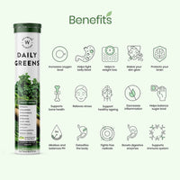 Wellbeing Nutrition Daily Greens | Wholefood Multivitamins with Vitamin C, Zinc, B6 for Immunity & Detox with Organic Certified Plant Superfoods & Antioxidants (2x15 Effervescent Tablets)