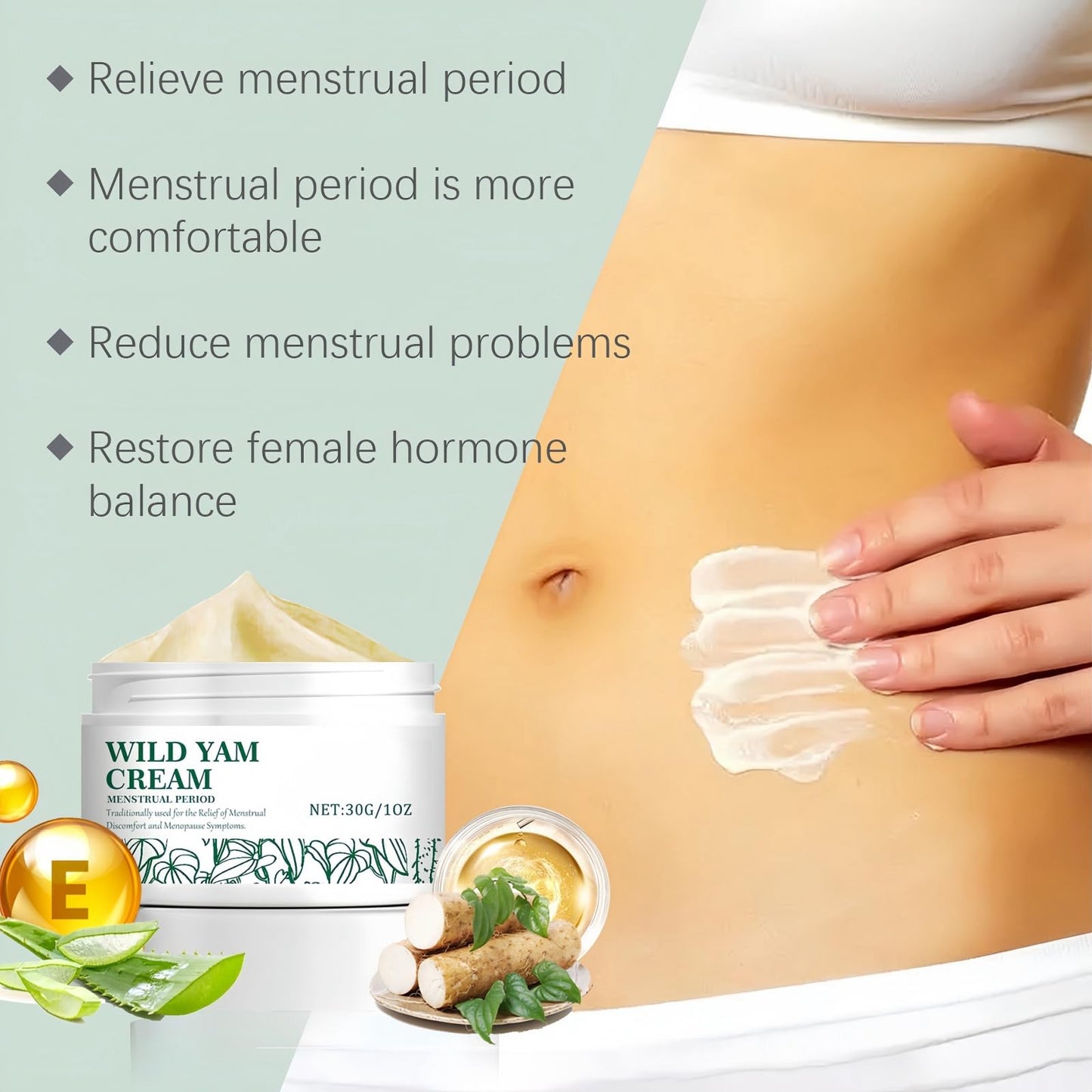 Oumun Wild Yam Cream,Wild Yam Cream for Hormone Balance,Natural Organic Wi-ld Ya-m Cre-am for Menopause Relief,Hormone Balance Ya-m Cre-am for Women,Gentle and Moisturizer Skin,Natural Ingredients Wild Y-am