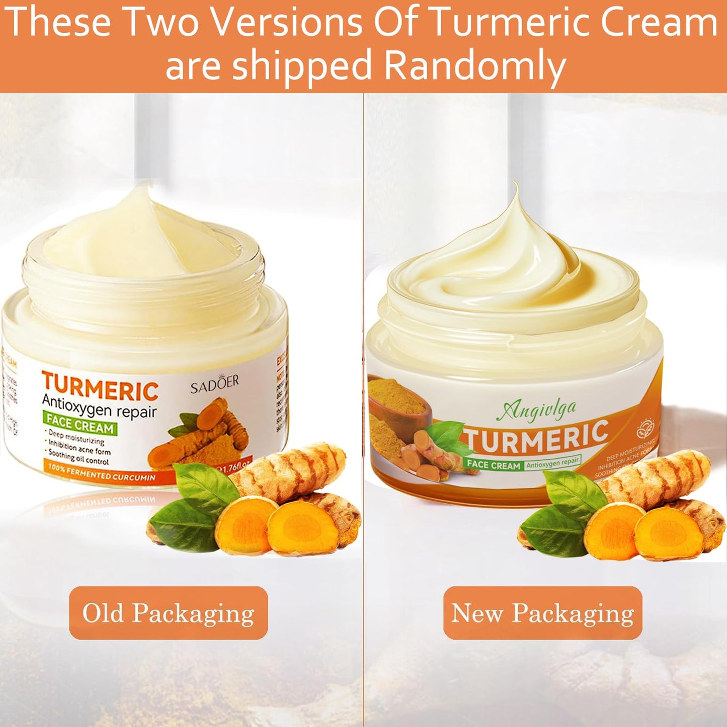 Angivlga Turmeric Face Cream,Anti Aging Cream For Improve Fine Wrinkles,Glowing Skin