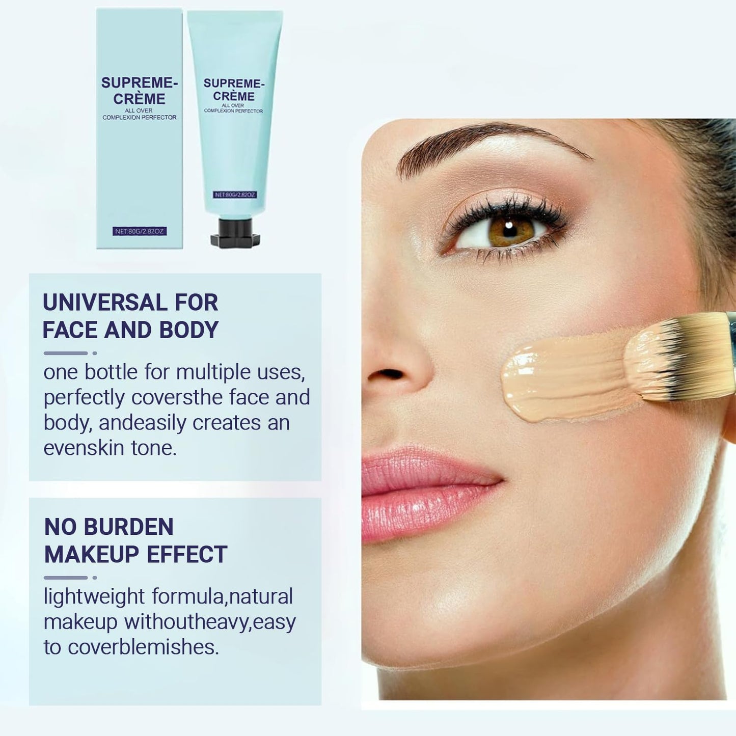 Guegine Body Coverage Perfector, Waterproof Body Makeup, All over Complexion Perfector, Body Foundation Cover Up Makeup Evens out Skin Tone for a Natural Look