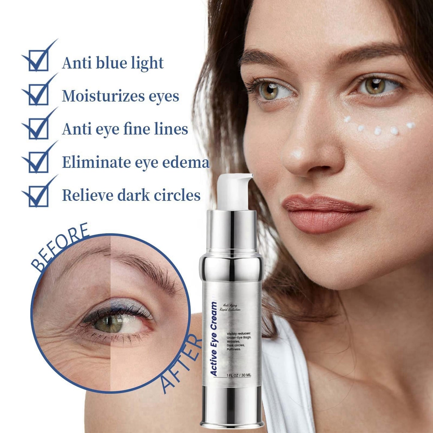 Seagrill Anti Wrinkle Serum,Collagen Boost Anti-Aging Cream,Eye Cream for Dark Circles and Puffy Eyes,Anti Wrinkle Essence,Collagen Firming Serum,Eye Bags Remover,under Eye Cream,Firming Eye Cream