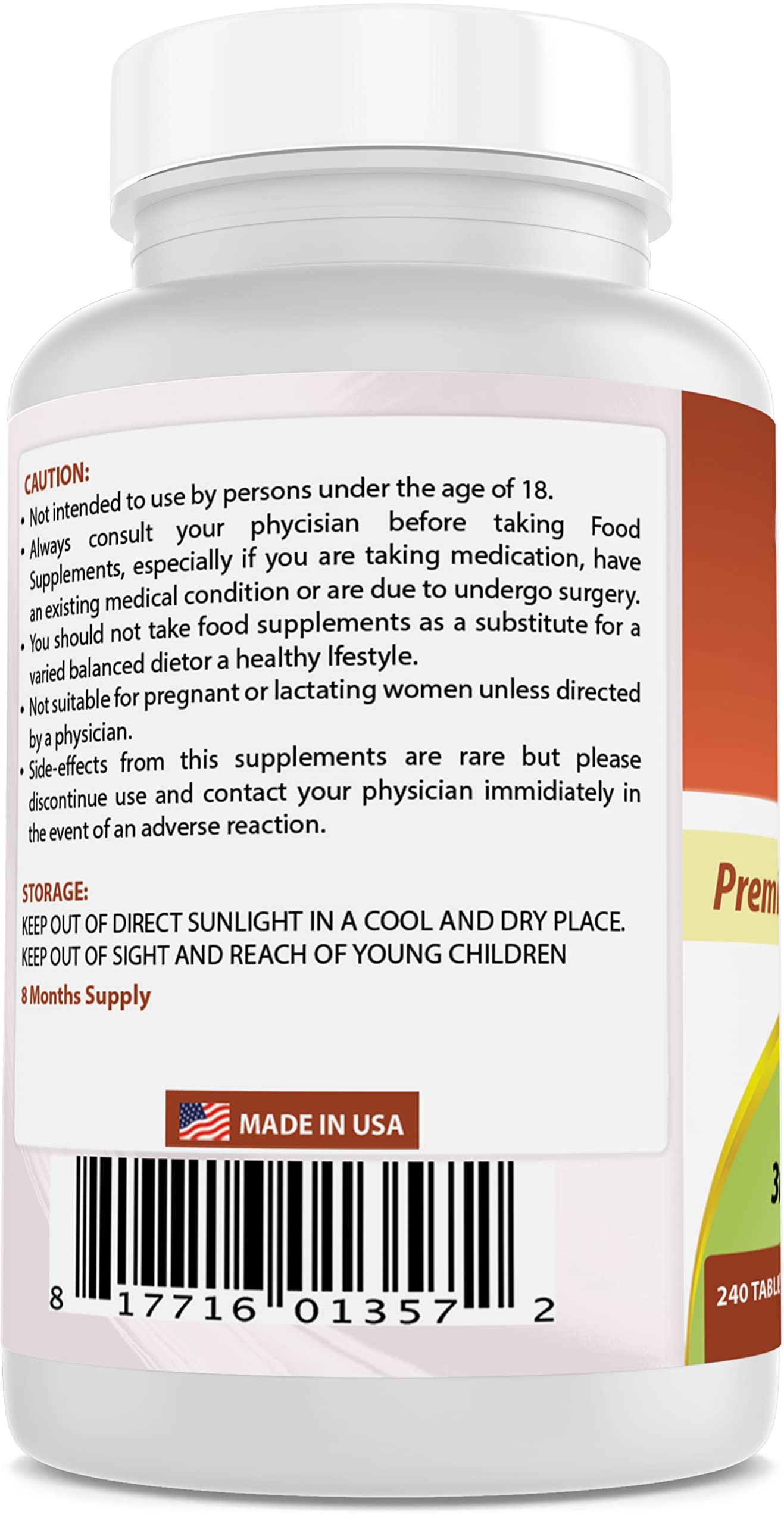 Best Naturals Zinc Supplement as Zinc Gluconate 50mg 240 Tablets