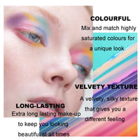 QUIWEN Highly Pigmented Eyeshadow Palette, Colorful Rainbow Matte Eye Shadow Palette, Red Blue Green Pink Purple Matte Eyeshadow Palette, Long Lasting Waterproof Bright Eye Shadow Make Up Pallet With Brush