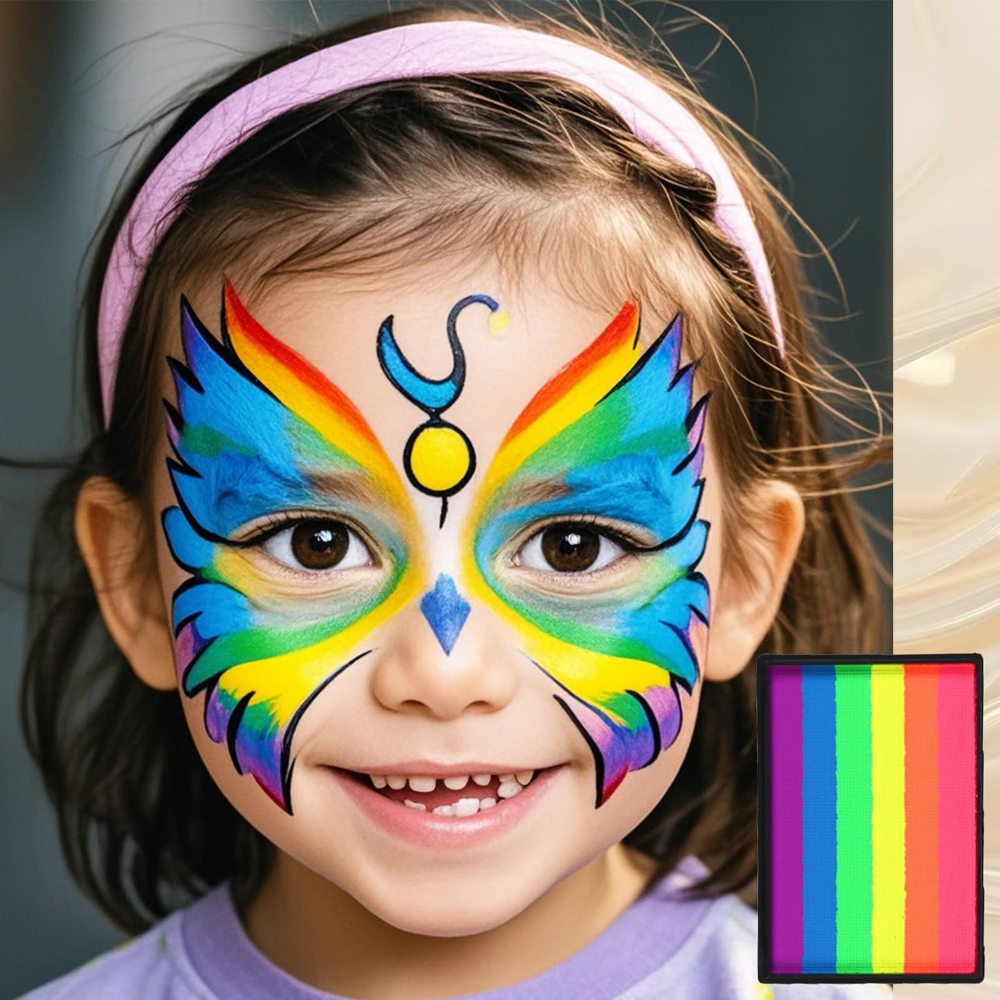 Professional Rainbow Face Paint, 50g Water-Based Palette, Quick-Drying & Long-Lasting, Skin-Friendly Body & Face Makeup, Ideal for Pride Parades, Carnivals, Cosplay & Festivals, Easy Removal