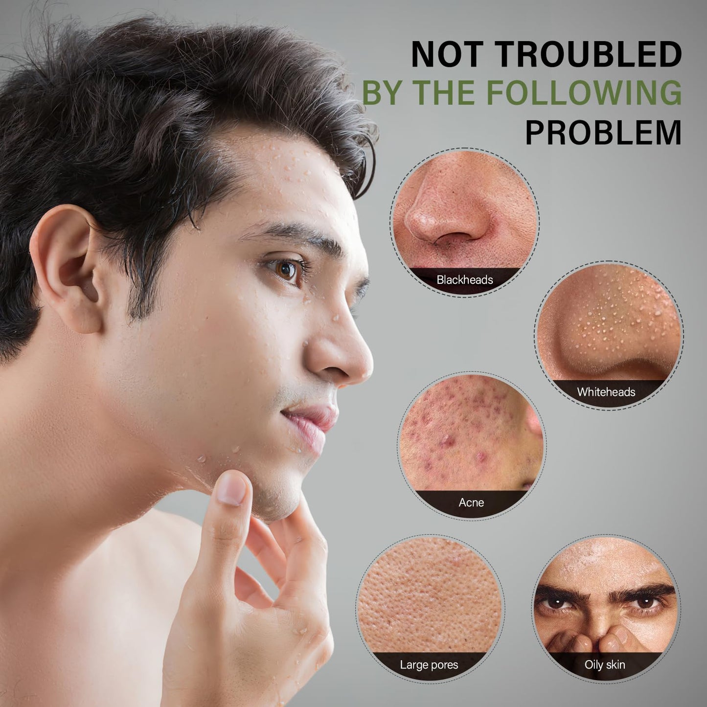 SHVYOG Men's Face Scrub, Bamboo Charcoal Salicylic Acid Face Exfoliant, Facial Peeling Improves Blackheads, Acne, Clogged Pores, Cleansing Oil Control, Pre-shave Care for Men, with Facial Cleansing Brush