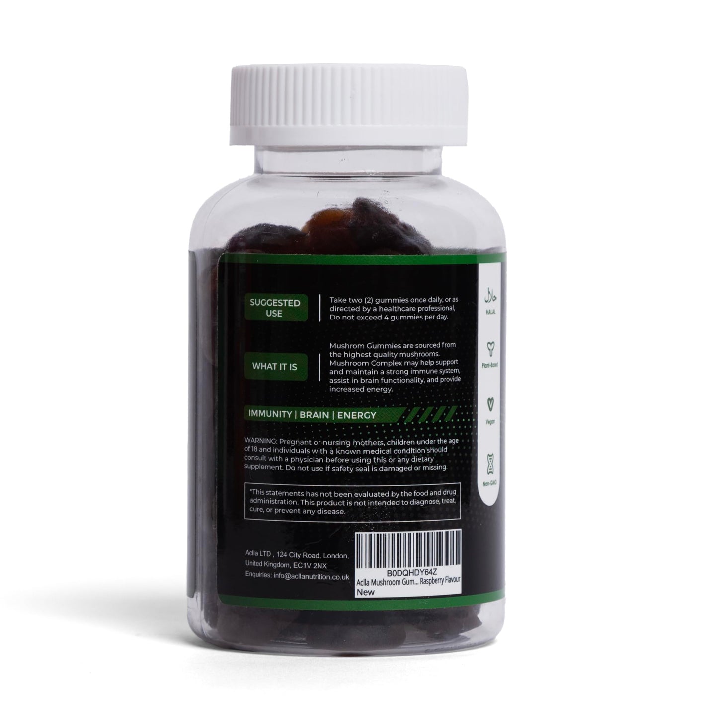 Aclla Nutrition Aclla Mushroom Gummies with Shilajit – 10-in-1 Complex with Lion’s Mane, Reishi, Chaga & More – 2500mg – Brain, Energy & Immune Support – Vegan, Low Sugar, Non-GMO – 60 Raspberry Flavour