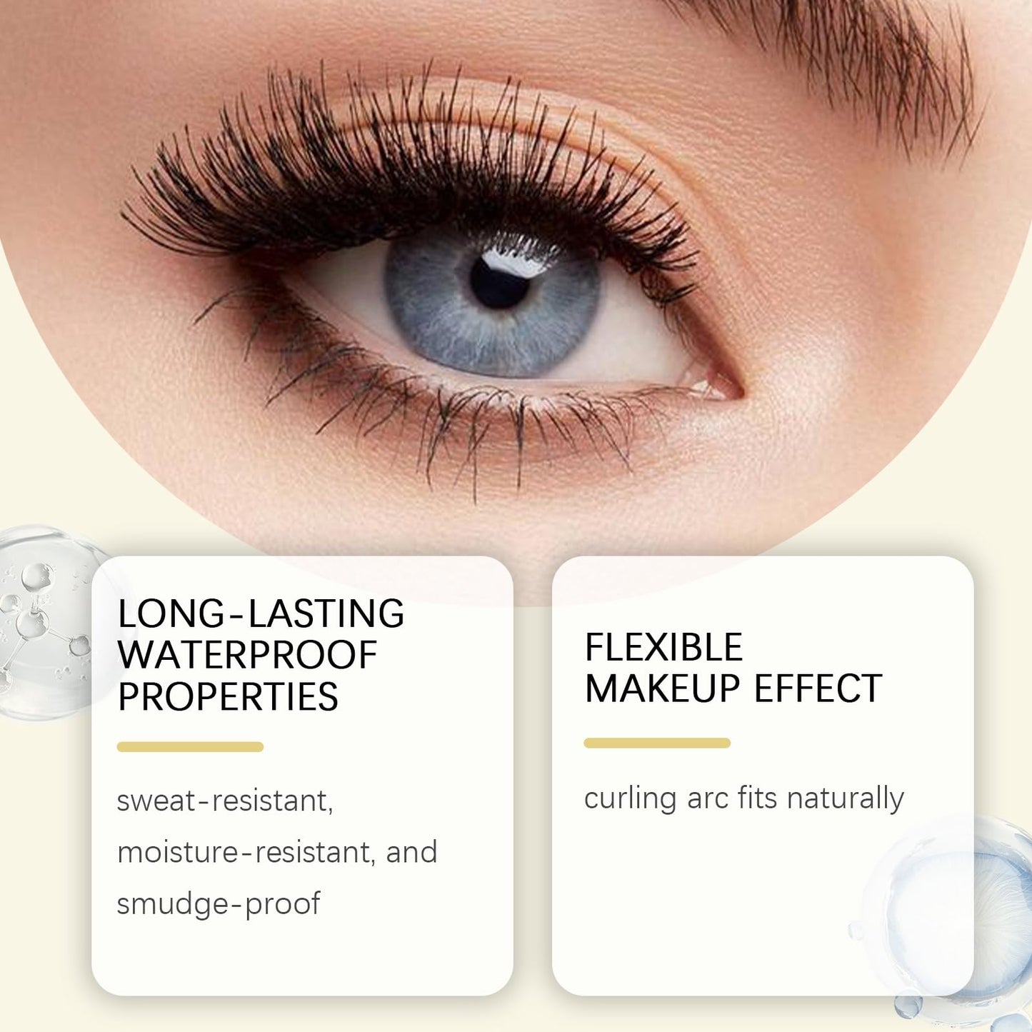 10ml Bub/ble Mascara,M/ascara Black Volume and Length,False Lash Effect Ma/scara for Woman,Lengthening Mascara Black,Waterproof Long-Lasting,Persistent Curling,Non-Smudging,Compact and Portable