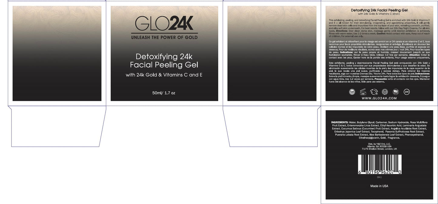 GLO24K UNLEASH THE POWER OF GOLD GLO24K Facial Peeling Gel with 24k Gold, Anti-Aging Formula with Vitamins C and E