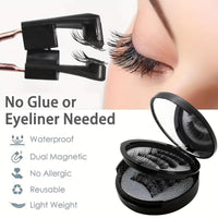 AmiCera Magnetic Eyelashes, Reusable Magnetic Eyelashes with Applicator Natural Look, No Glue/Eyeliner Needed, 2 Styles False Eyelashes Kit Easy to Wear & Remove All-Day Comfort (2 Pairs)