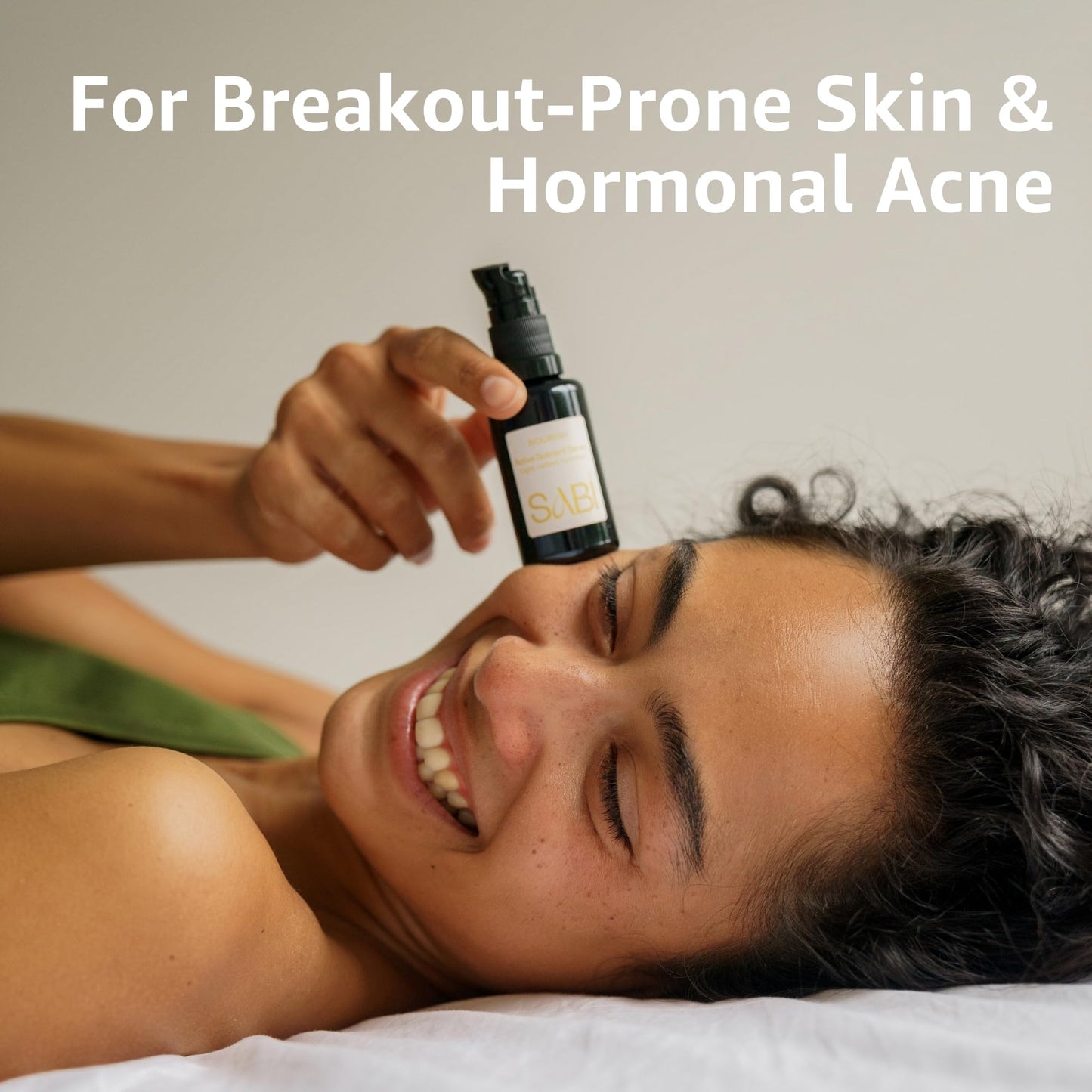 All-Natural Antioxidant Serum: 100% Vegan Collagen Serum, Natural Hyaluronic Acid, Vitamin C + Seaweed Ferments. For Hormonal Breakout Prone Skin, 30ml |The SABI Active Nutrient Sensitive Skin Serum