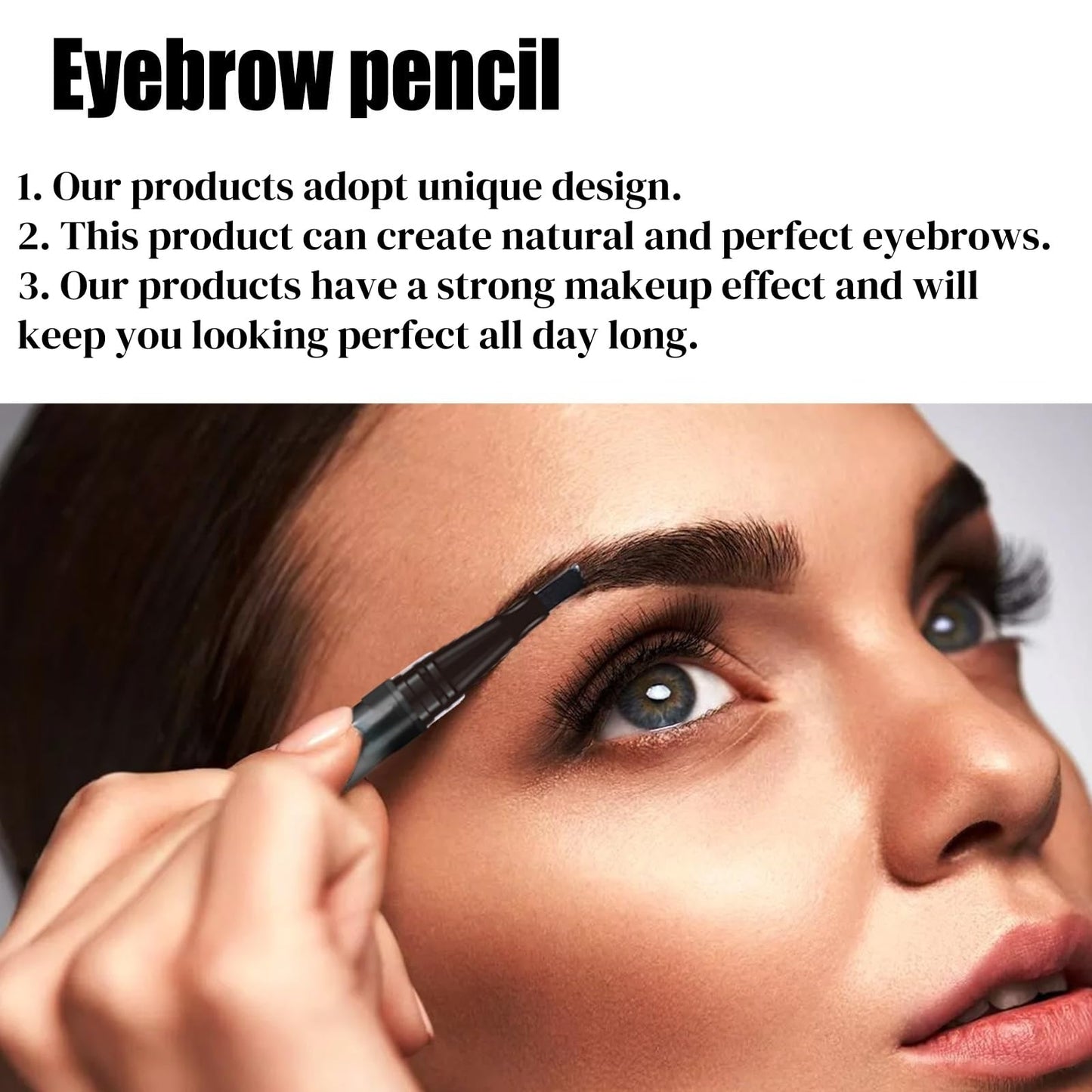 Oumun Eyebrow Pen,2-in-1 Eye Brow Pencils for Women with 4-Fork-Tip & Precise Brush-Tip,Waterproof Eyebrow Pencil Contouring Pen,Dual Ended Eyebrow Pen,Black Eyebrow Tint,Brow Microfilling Pen,Brow Tint Pen