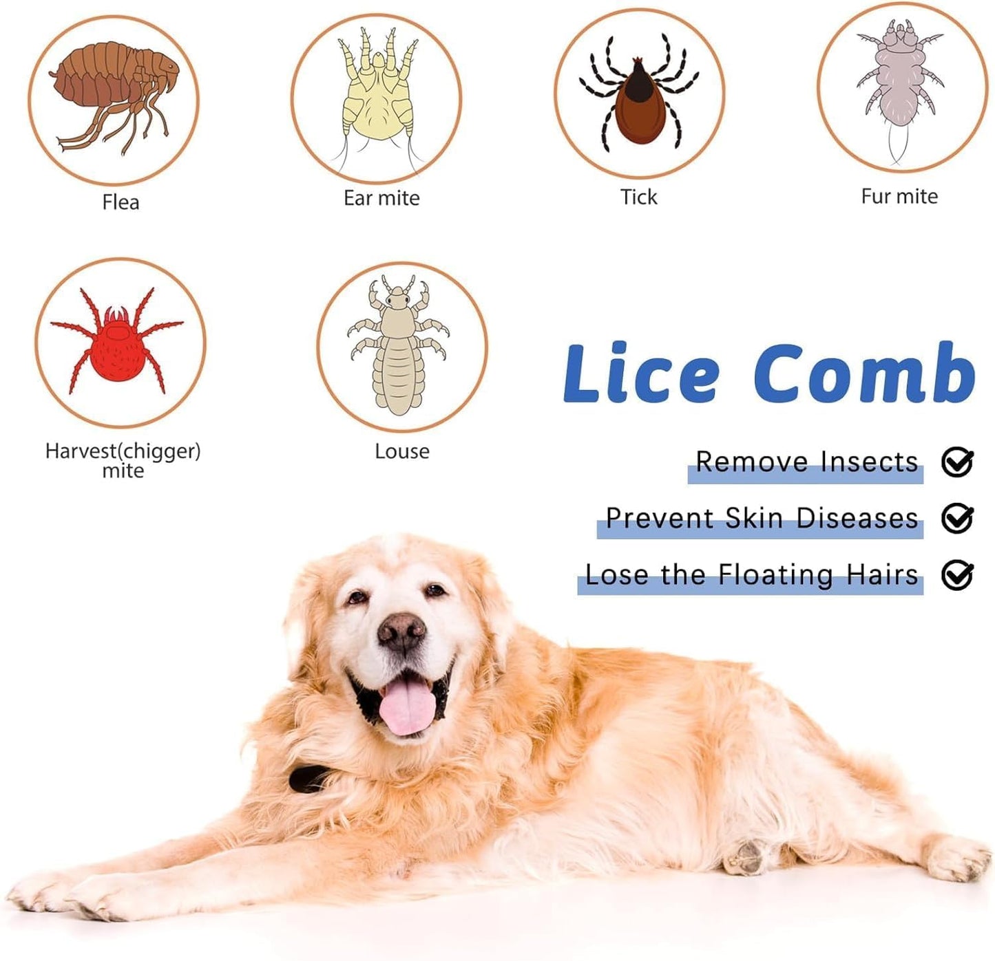 Generic 2 Pack Lice Nit Combs, High Grade Stainless Steel Lice Combs, Reusable Head Lice Treatment Combs with Double Sided Teeth, Lice Eraser Extra Strong Tooth Head Louse Nit Remover Comb for Adults/Pets