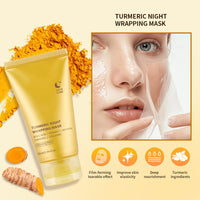 Turmeric Collagen Face Mask, Collagen Night Wrapping Mask, Peel Off Face Masks, Overnight Korean Skincare – Hydrating, Brightening & Firming Facial Treatment For Glowing Skin