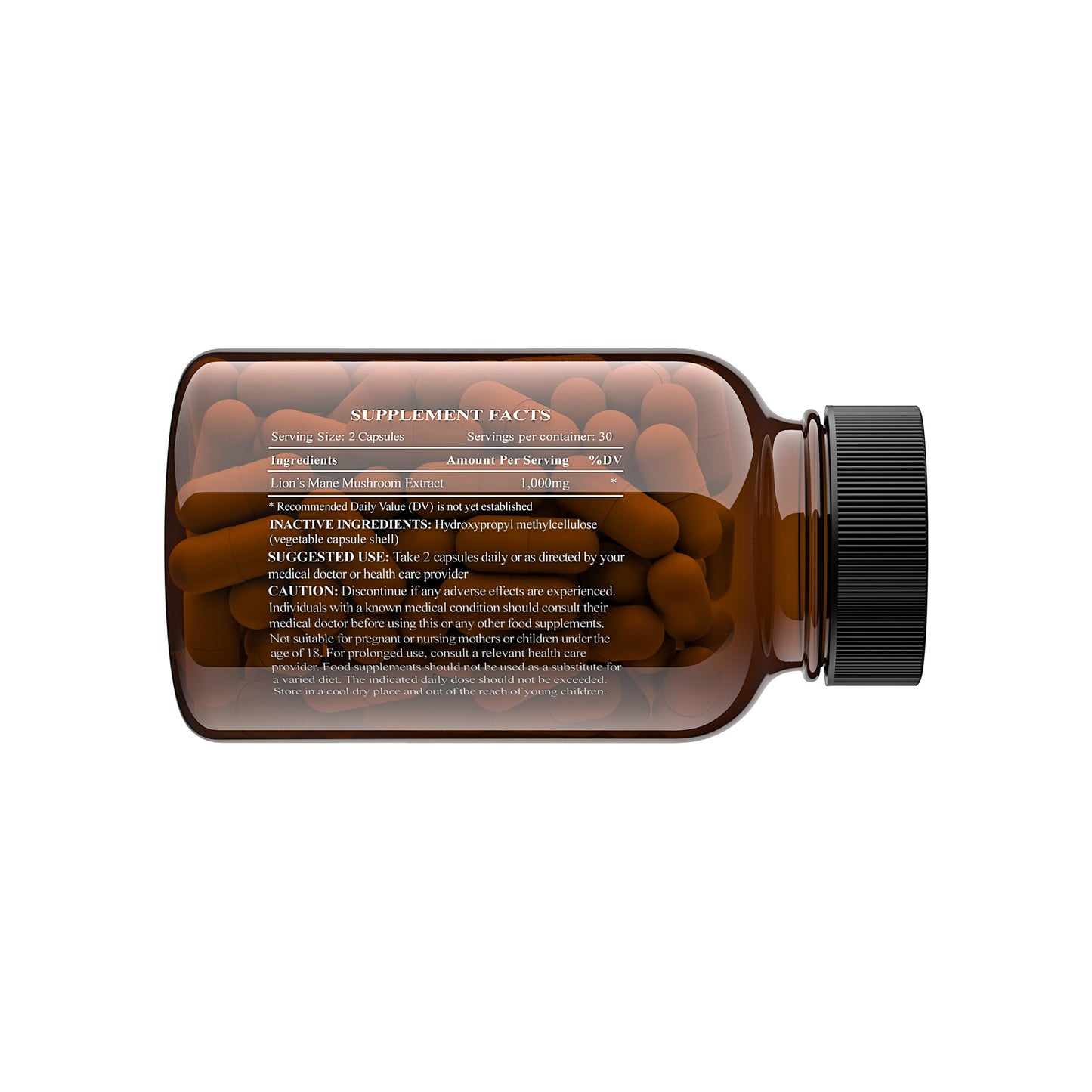 Charava Lions Mane Mushroom 1000mg (Organic) - 30 Servings - Lion's Mane Supplement - Lion's Mane Mushrooms Extract