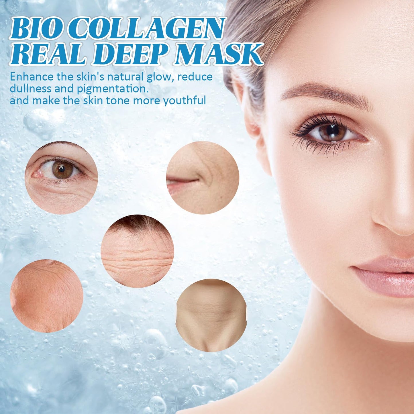 Katslyn Collagen Face Mask,Bio Collagen Face Mask Overnight,Bio-Collagen Real Deep Mask,Collagen Sleeping Mask For Face,Beauty Sheet Mask Deep Hydrating Firming 4PCS