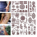 Bettinay 9PCS Mehndi Stickers for Hands, Women Girls Temporary Henna stencils sticker
