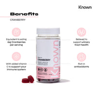 Vegan Cranberry Gummies by Known Nutrition | Natural Cranberry Support | Delicious Natural Cranberry Flavour | 60 Two-a-Day Vegan Vitamin Gummies (One Month’s Supply)