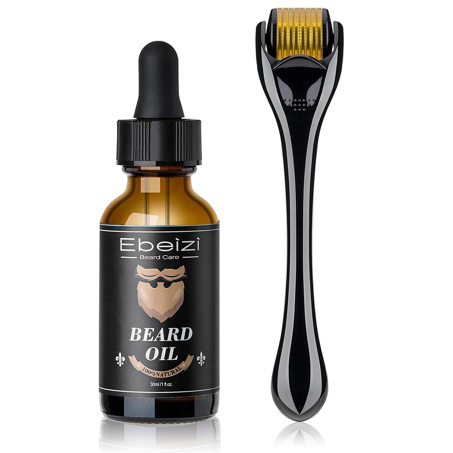 Ebeizi Beard Growth Kit, Beard Growth Oil Activator Serum, Beard Roller for Men, Derma Roller for Men, Beard Grooming Tools for Beard Rapid Growth and Thickening