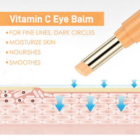 Vitamin C Eye Cream Stick,Brighten Vitamin C Eye Balm,Moisturised Glow Eye Care Stick,Anti Wrinkle Eye Cream Stick for Puffy Eyes,Cooling & Hydrating Eye Cream Moisturizer Stick,Eye Cream Anti Aging