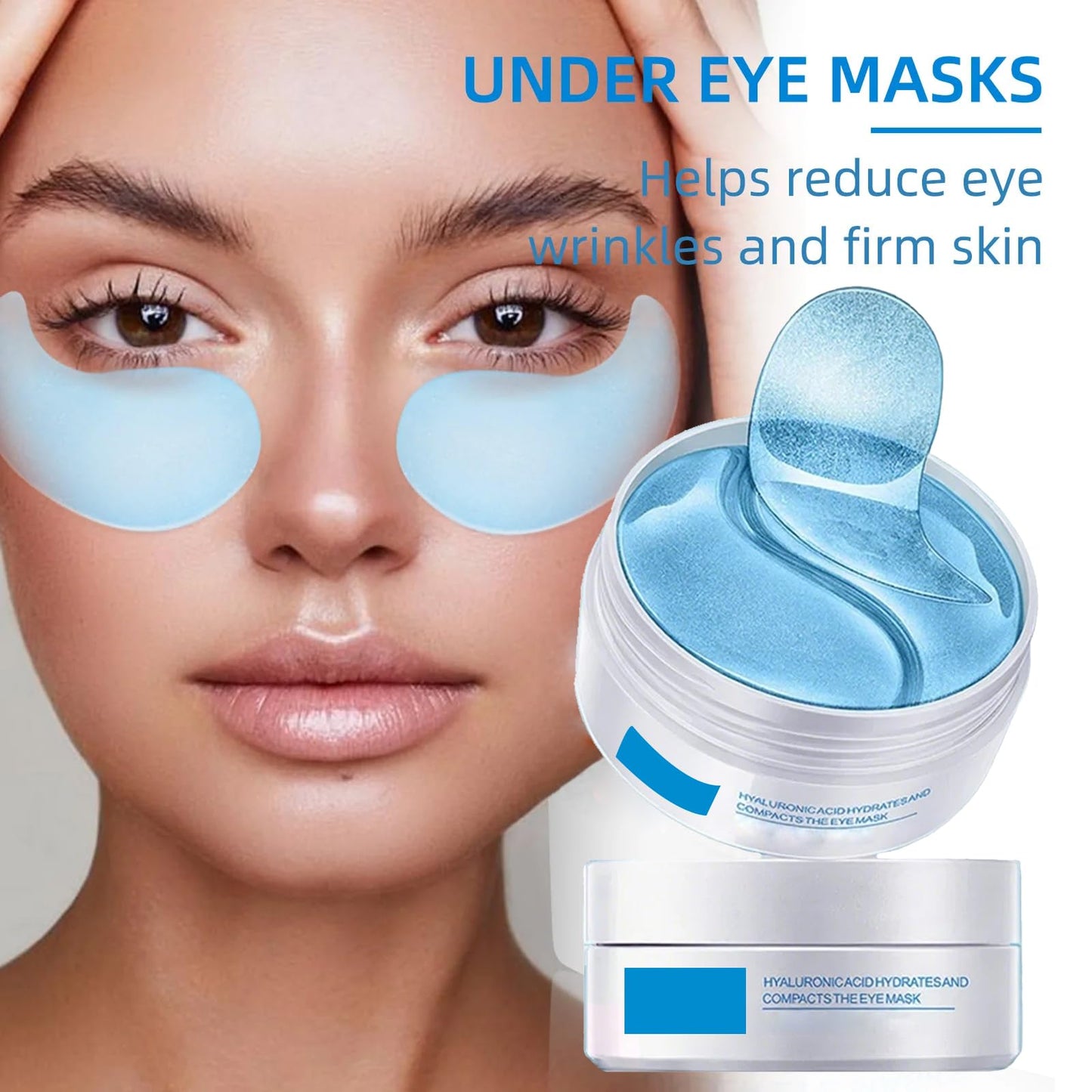 NLFOX Under Eye Mask - Hyaluronic Acid Under Eye Patches - Collagen Moisturizing Eye Masks Skincare for Puffy Eyes - Dark Circles Hydrating Anti-aging - Revitalize,Eye Gel Pads for All Skin Types
