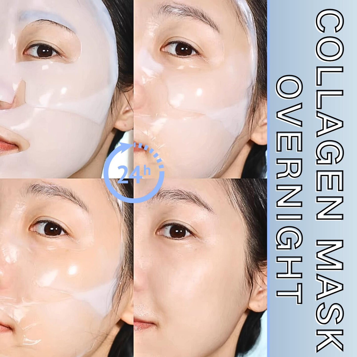 IZBEAUVO Deep Collagen Anti Wrinkle Lifting Mask,4PCS Korean Face Mask,Bio Collagen Face Mask,Collagen Overnight Mask,Collagen Face Mask, Bio-Collagen Deep Hydrating Overnight Mask