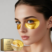 GUOUURR 24K Gold Collagen Eye Patches for Puffy Eyes & Dark Circles Treatment - 30 pairs Hydrating Anti-Aging Skincare Masks, Revitalizing Brightening Under Eye Care