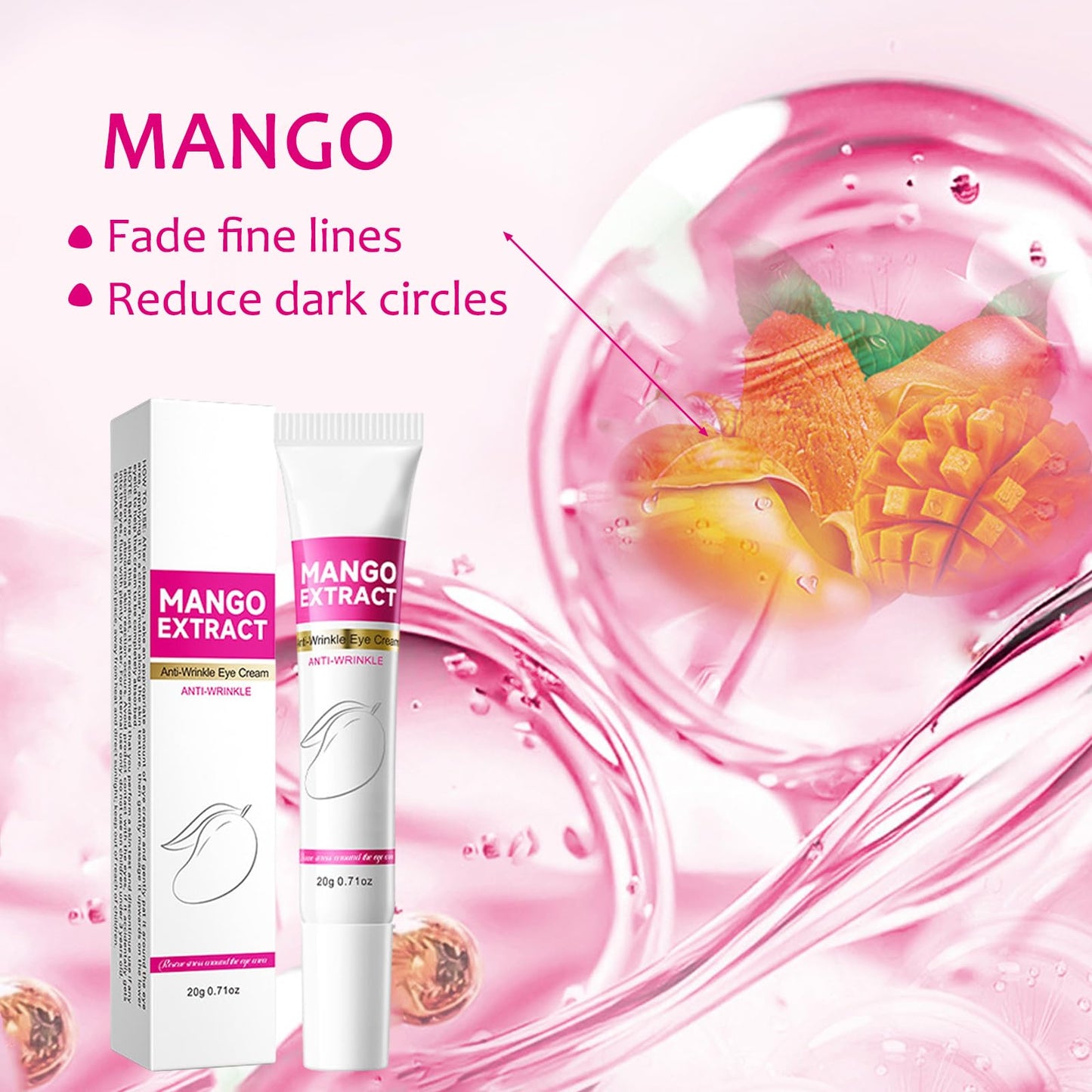 3 Sticks Mango Revitalize Eye Cream,Mango Activating and Firming Eye Cream,Firms Skin,Relieve Eyes Bags and Fine Lines, Moisturizes(20g/Stick)