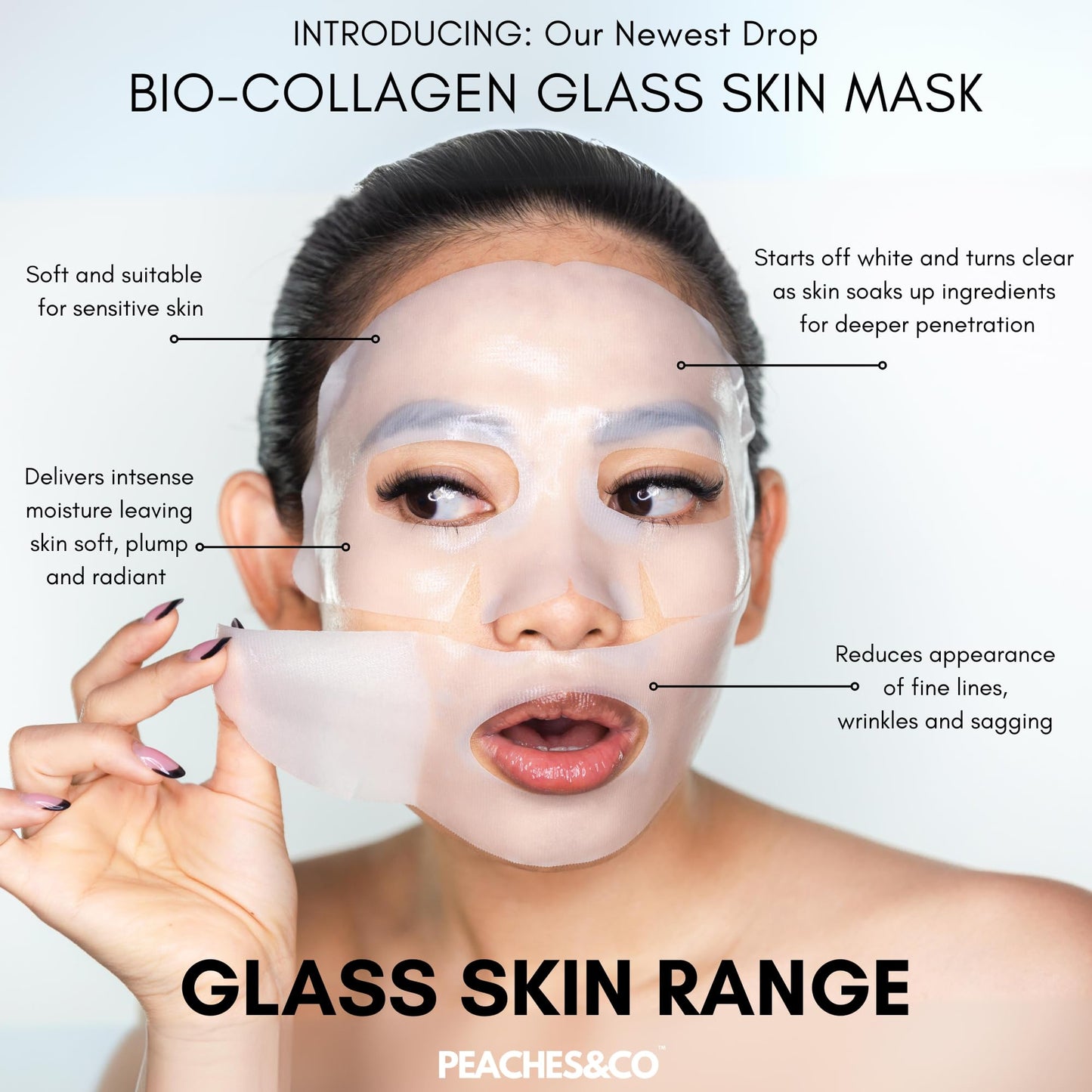Peaches and Co Bio-Collagen Overnight Face Mask | K-Beauty | Korean Skin Care Mask | Glass Skin Face Mask | Deep Hydrating | Firming Mask | Pore Minimising Face Mask | Collagen Face Mask