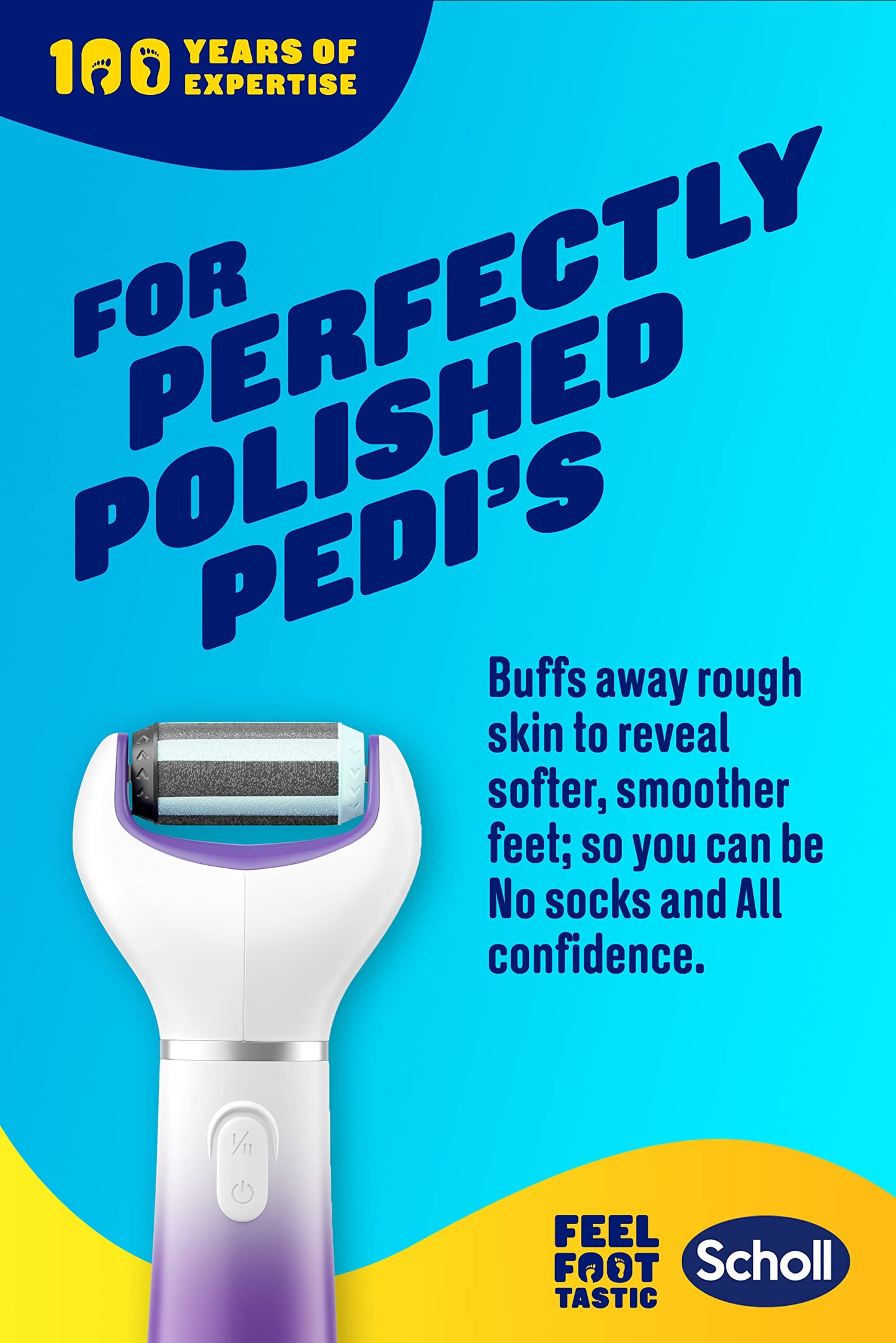 Scholl Velvet Smooth 2in1 File and Smooth Electric Foot File Pedi, for Hard Skin and Callus Removal