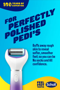 Scholl Velvet Smooth 2in1 File and Smooth Electric Foot File Pedi, for Hard Skin and Callus Removal