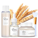 Cureluxe Ground Rice and Honey Glow Mask,3PCS Rice Mud Mask Skincare Set with Rice Clay Mask,Face Serum,Face Toner,Clay Mask For Pores,Face Masks Beauty,Deep Cleansing,Reducing Pores & Acne,Korean Face Mask
