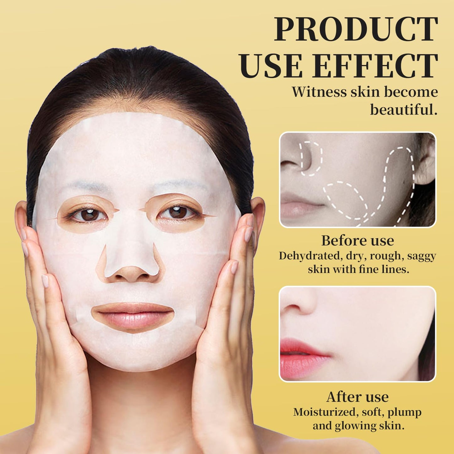 Xumann Biodance Collagen Mask Overnight, Brightening Bio Collagen Face Mask, Moristurizing Anti Wrinkle Face Mask Set with 2PCS Eye Mask