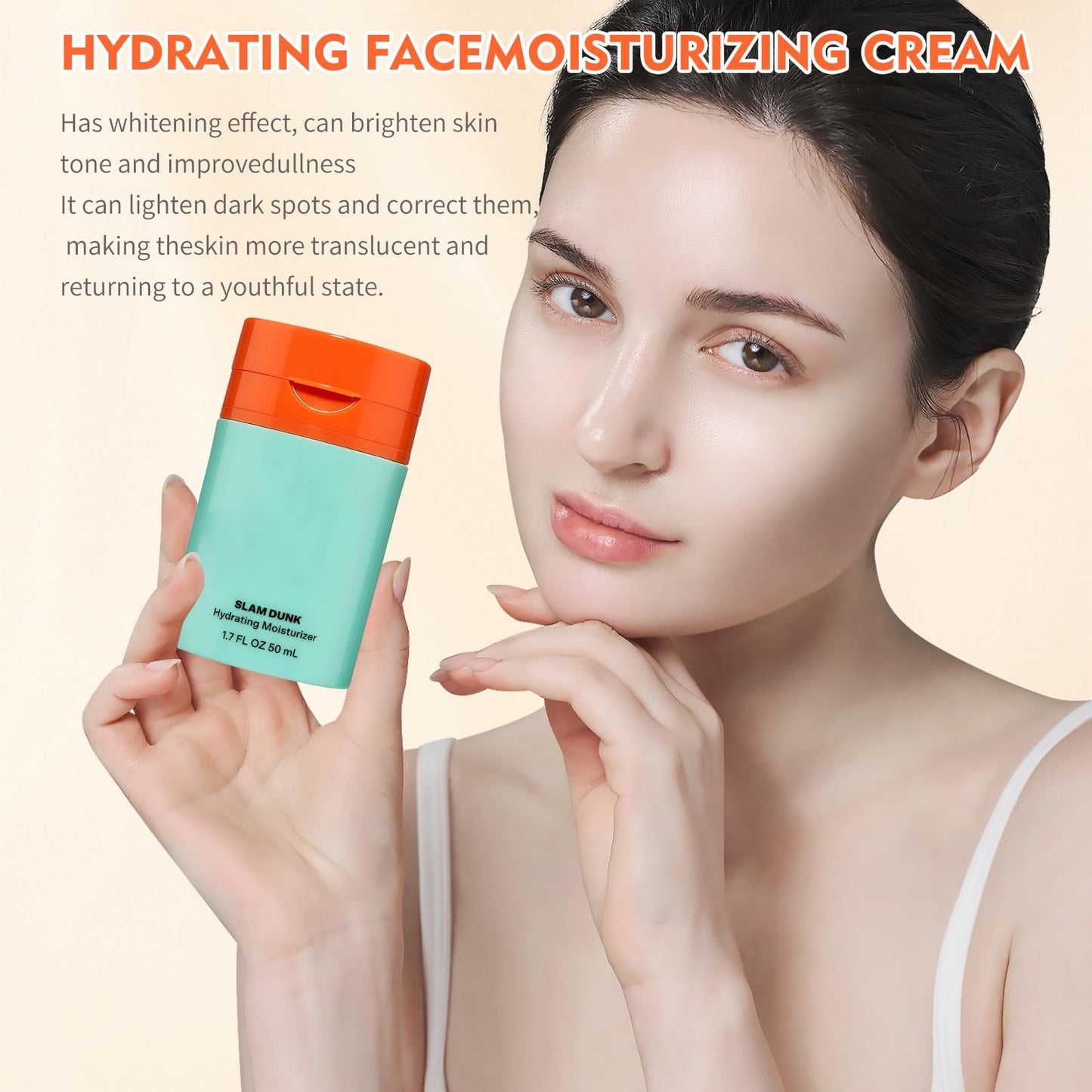 2PCS Bub~ble Skincare Slam Dunk Hydrating Moisturiser for Normal to Dry Skin, Face Moisturiser with Vitamin E and Aloe Vera Juice, Daily Hydration Cream for Radiant Complexion
