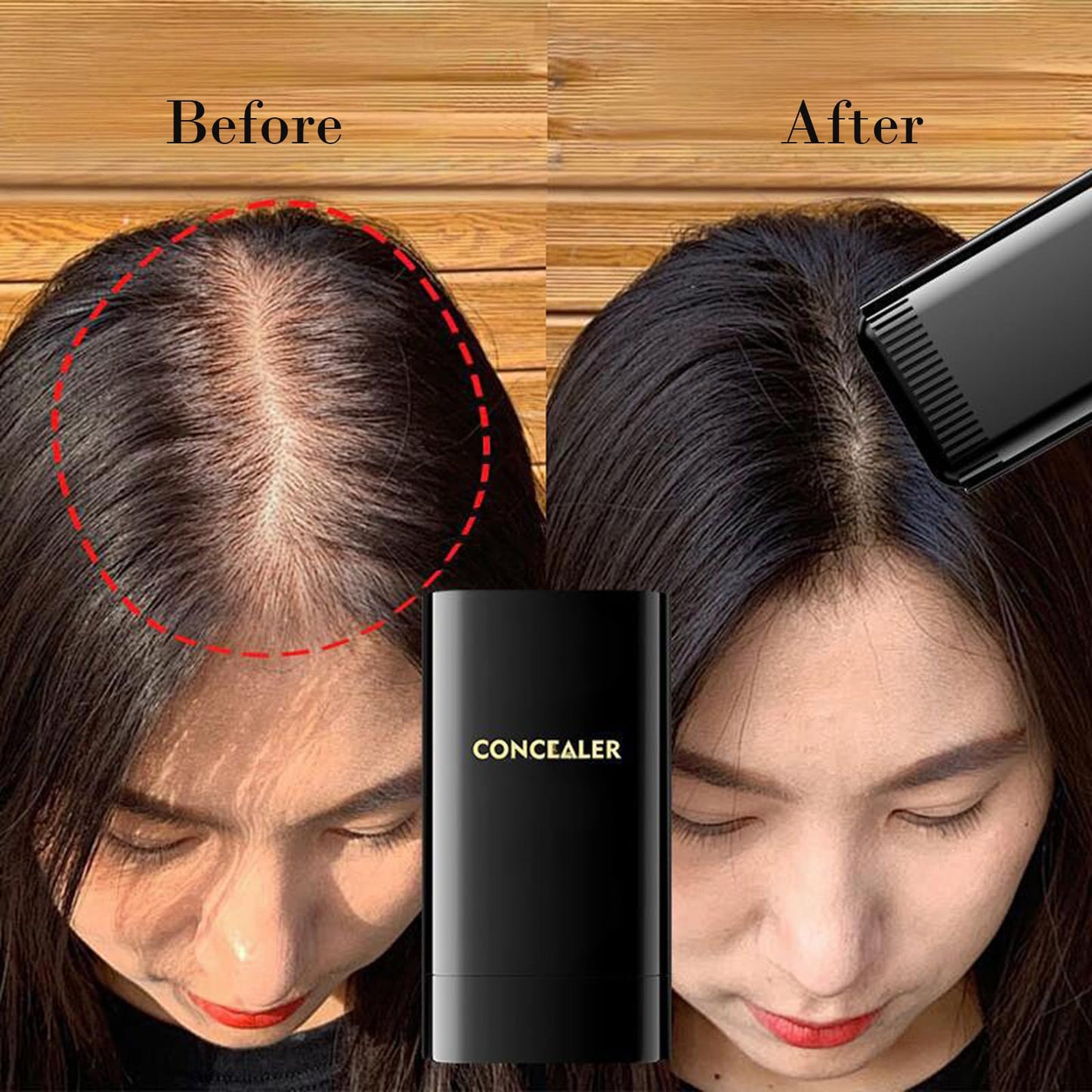 Generic Waterproof Sweat-Proof Hair Dye Comb for Root Touch Up, Natural Black Color with Safe Formula, Convenient Portable Hair Root Concealer Stick (Brown)