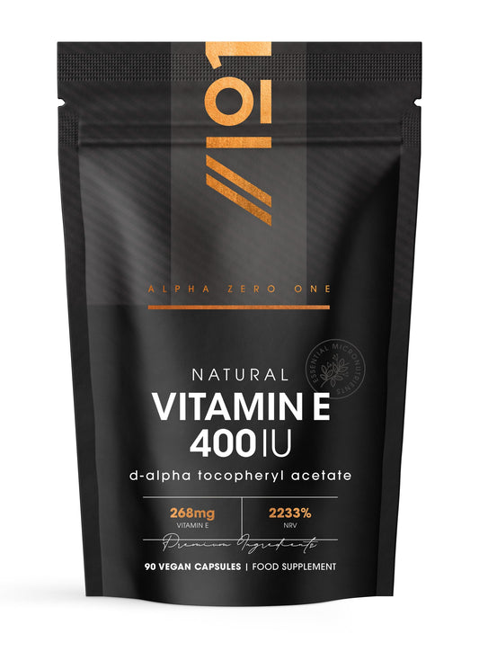 ALPHA01 Vitamin E 400IU D-Alpha Tocopherol – 100% Natural Vitamin E – 90 Vegan Capsules – Highly Absorbable – 3 Month Supply – Protects Cells from Oxidative Stress – by Alpha01