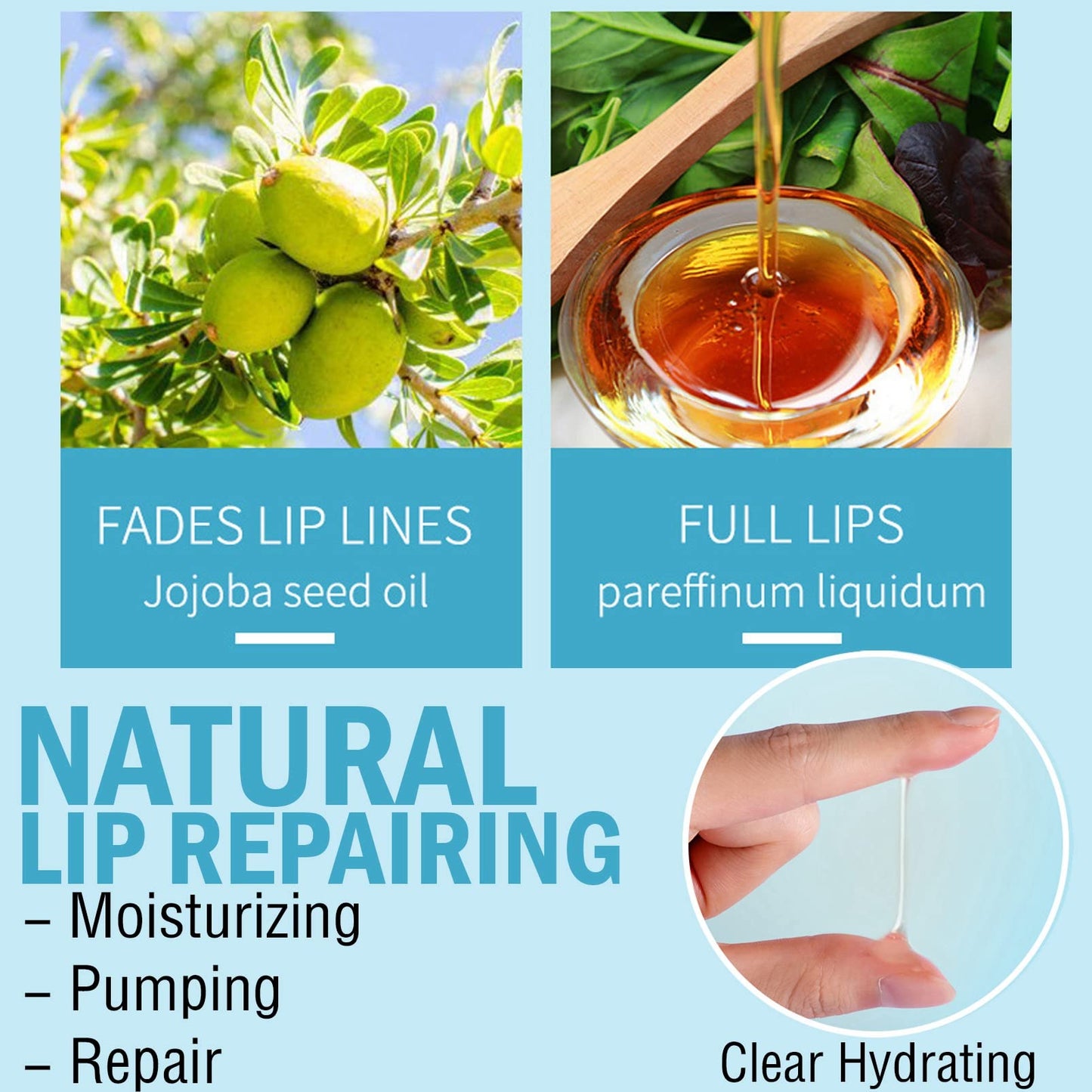 KAYZON Lip Plumper Lip Gloss, Lip Maximizer Balm Plumper Lip Extreme Volume, Healthy Enhancer Hydrated Lips, Moisturize, Eliminate Dryness Wrinkles Enhances Plump Gloss (Clear Pink Color)