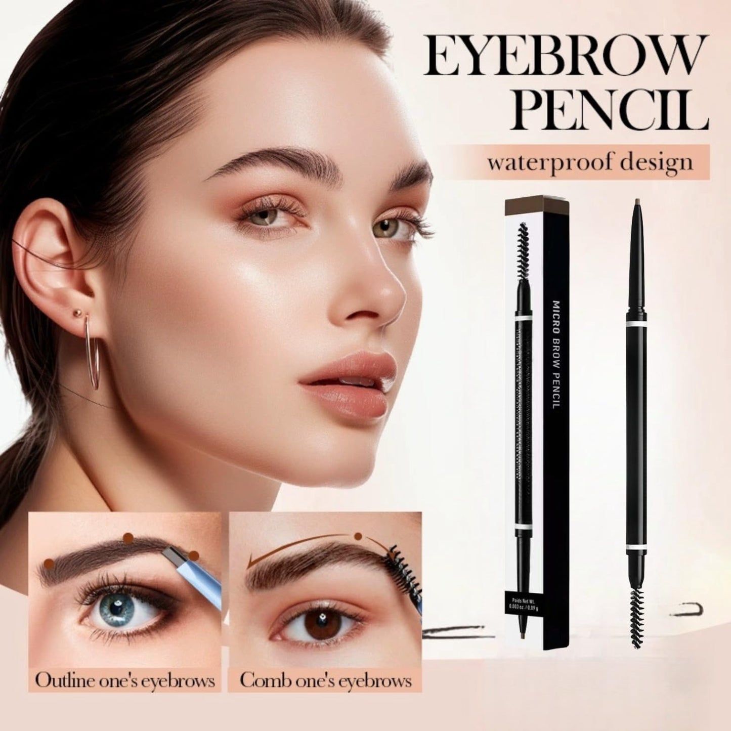 Oumun Microblading Brown Eyebrow Pen Brush,Ultra-Slim 1.5mm Eyebrow Pencil,Eyebr-ow Pencil with Bro-w Brush,Double-Ended Microblading Bro-w Pe-n,Dark Brown Eye-brow Pen-cil,Eye-brow P-en,07