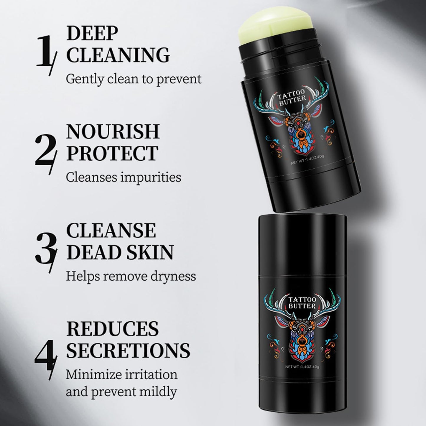 DMQ Tattoo Balm Stick, Tattoos Butter for Brightening & Moisturizing,40g Healing Cream Aftercare for New & Old Tattoo Care & Color Enhancement