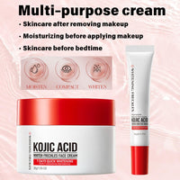 Anti Aging Face Cream & Eye Cream Set with Kojic Acid – Dark Spot Remover for Face & Dark Circle Cream – Brightening Product & Anti Wrinkle EyeCream for Women, Day & Night Moisturiser, 30g+20g