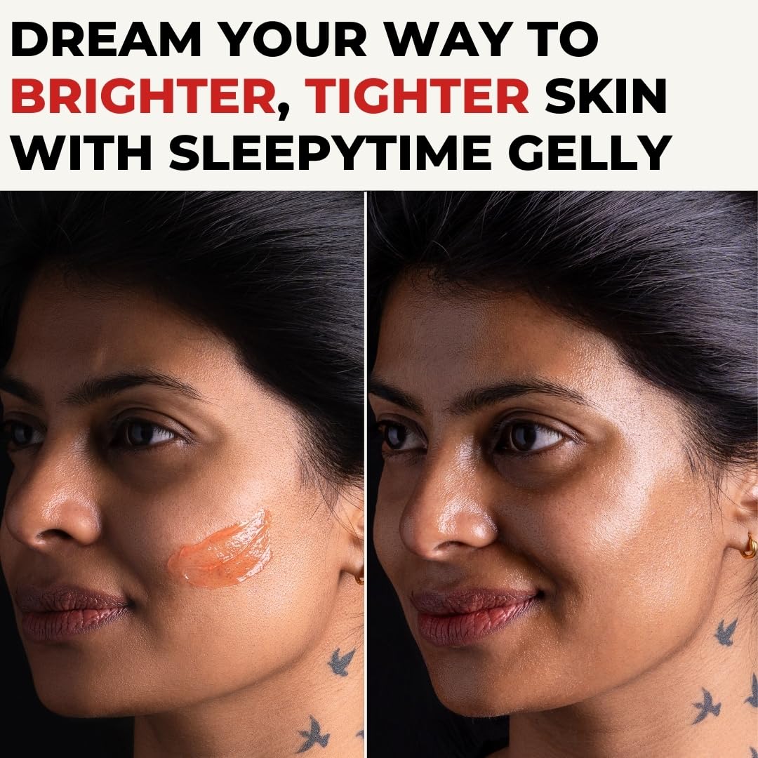 Karmic Skin Anti Ageing Night Face Cream | Wrinkle, Dark Spot & Hyperpigmentation Facial Moisturiser | Vitamin C & E, Natural Retinol | For Women & Men | Hydrating, Anti Aging Sleepytime Gelly