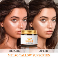 OKAQEE Beef Tallow Sunscreen Spf 50+, Face Sun Cream 100% Grass Fed Tallow, Tallow Balm Instant Sun Protection, Spf 50 Face Moisturiser, Sweat & Water Resistant - Unscented & Invisible