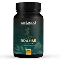 Ambrosial Brahmi Capsules 500 mg per Bacopa Monnieri Capsules | High Strength Nootropic | Nootropics Brain Supplements for Memory, Focus, Brain Booster & Mental Performance (Pack of 1-60 Capsules)