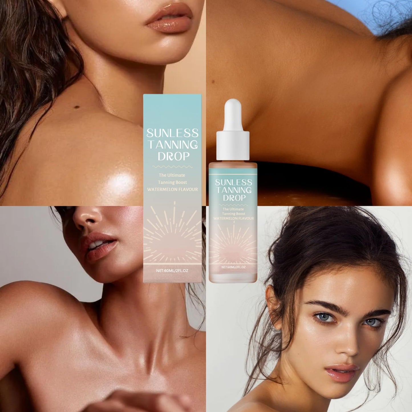 OuXing Sunless Tanning Drops,60ml Nourishing Tan Enhancer Dro-ps,Ta-n-ning Dr-ops,Self Tanning Dr-ops,Body T-a-n Dro-p,T-an without UV Damage,Ta-n Accelerator for Sun,Ta-nning Drops Face