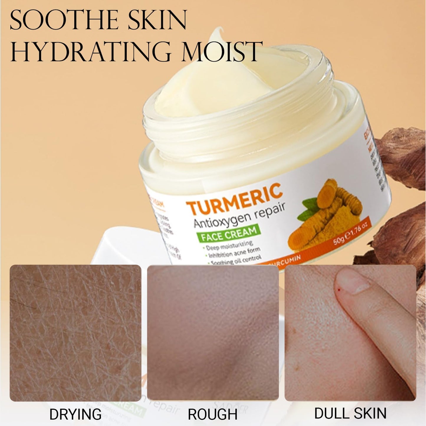 Beauthink Turmeric Brightening Face Cream, Skin Lightening Cream for Women, Dark Spot Corrector with Vitamin C, Moisturiser for Radiant Glowing Skin, Turmeric Moisturizer for Even Tone & Youthful