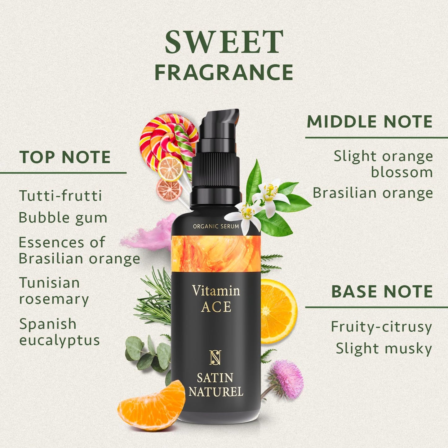 Organic Vitamin C Serum for Face with Vitamin E, A & Hyaluronic Acid Serum for Face 100 ml, Brightening Serum & Anti Aging Serum for Face - Aloe Vera Based Vegan Skin Care Products by Satin Naturel