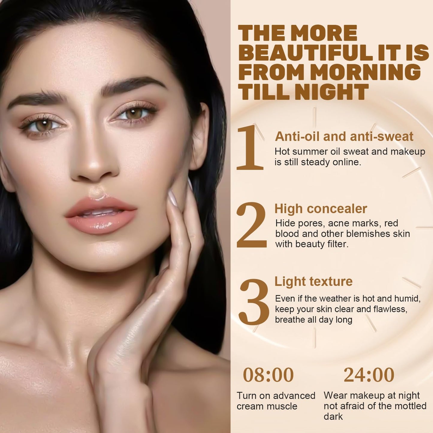 Allony Colour Changing Mature Skin Foundation, Skin Temperature Changing Liquid Foundation, Colour Changing Foundation for Mature Skin, Hydrating, Long Lasting Waterproof Make up Foundations