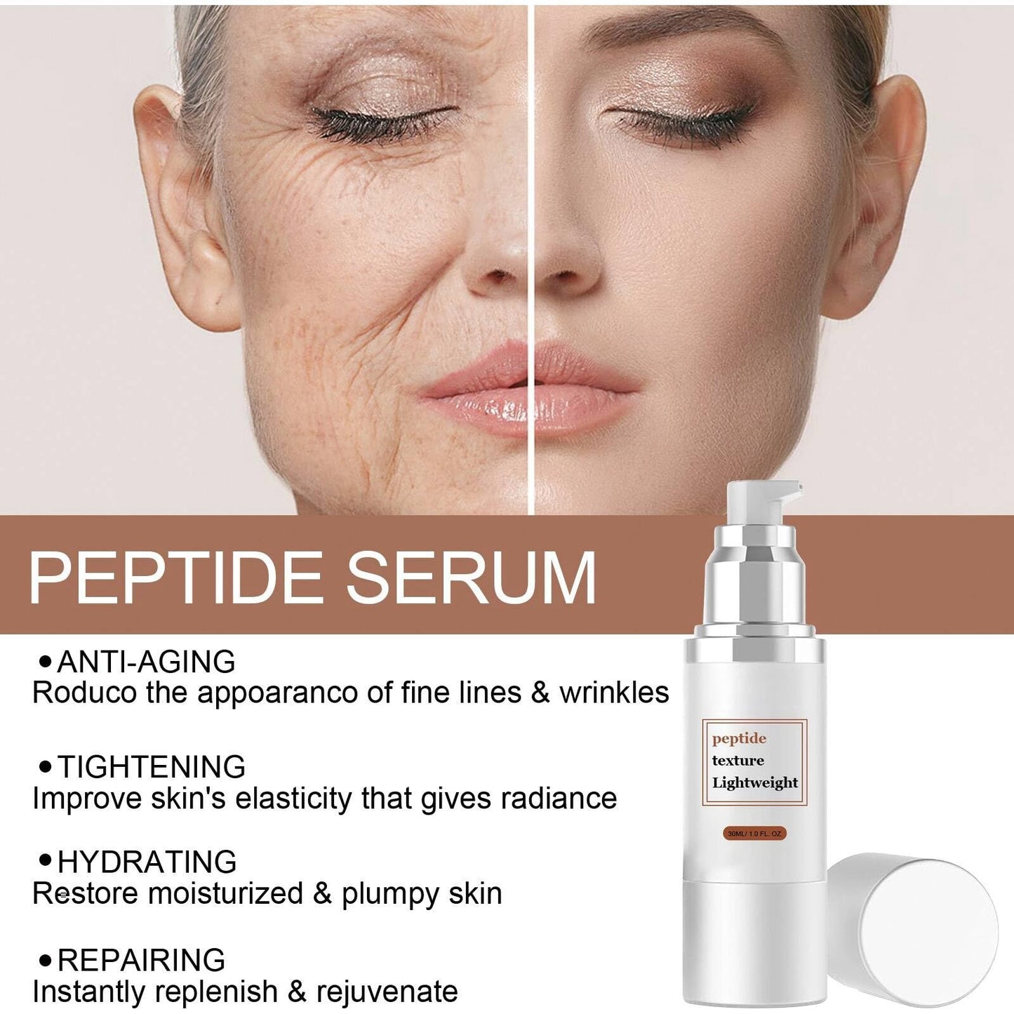 Seagril/Peptide Wrinkle Reducing Cream Contains 12 Different Natural Peptides,Peptide Wrinkle Reducing Cream Anti Wrinkle for All Skin Types,Serum Anti Wrinkle Essence,Anti-Wrinkle Serum for Women