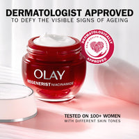 Olay Regenerist Niacinamide Day Cream Face Moisturiser, Skincare with Niacinamide 99% Purity and Antioxidant Vitamin E. Anti Aging Skin Care: Renews, Firms and Hydrates. 50ml